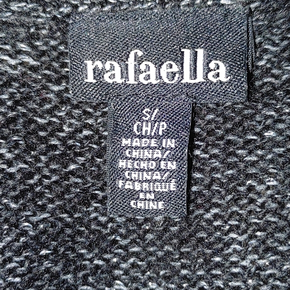 RAFAELLA OPEN FRONT CARDIGAN WITH METALLIC WEAVE, BLACK / SILVER METALLIC S - Picture 4 of 6